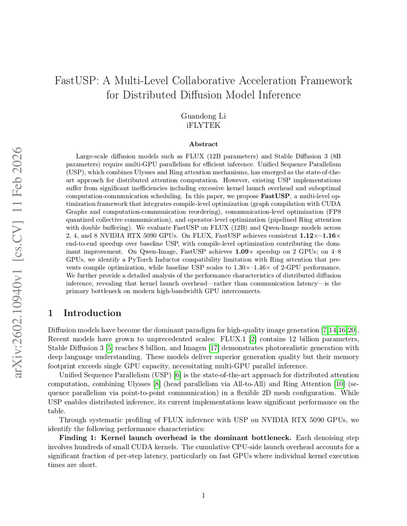 FastUSP: Multi-Level Collaborative Acceleration for Distributed Diffusion Inference