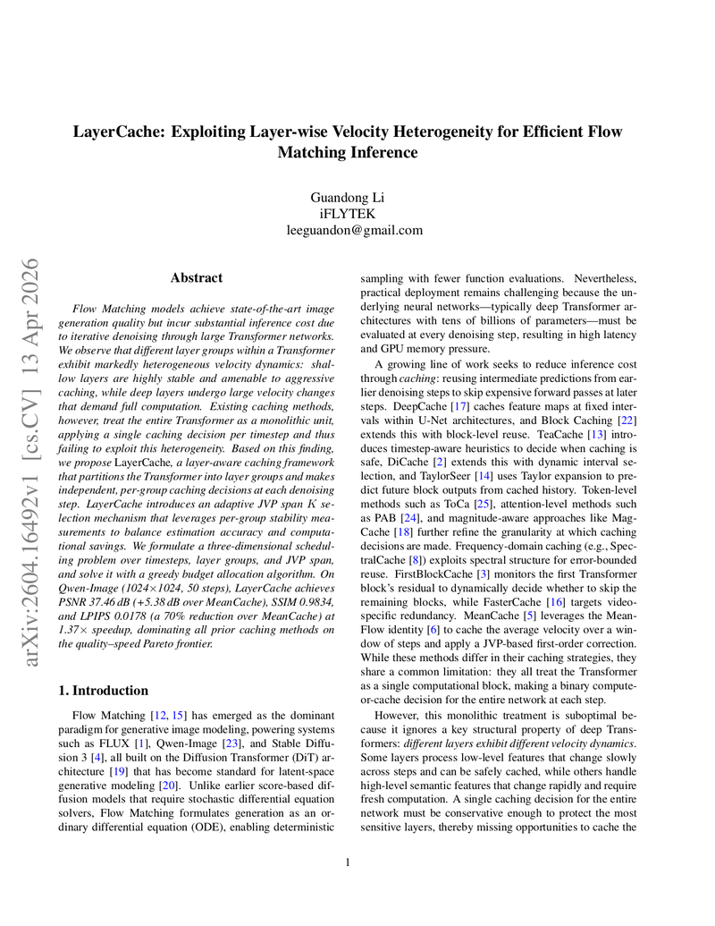 LayerCache: Layer-wise Velocity Heterogeneity for Efficient Flow Matching Inference
