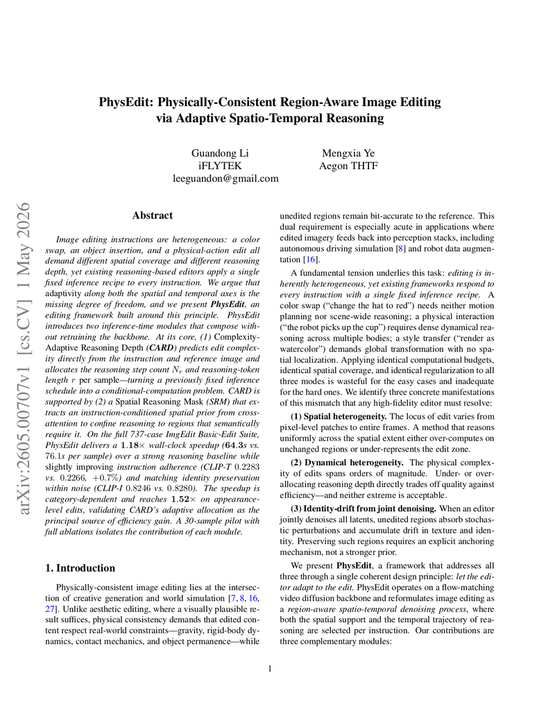 PhysEdit: Physically-Consistent Region-Aware Image Editing